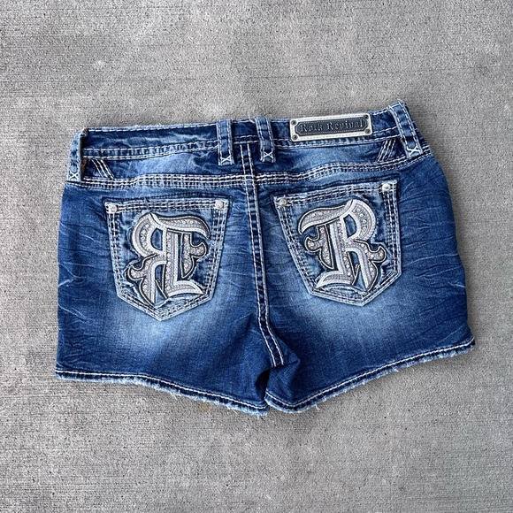 Rock Revival Eilish Easy Stretch denim shorts bling sparkly shorts - Picture 2 of 6